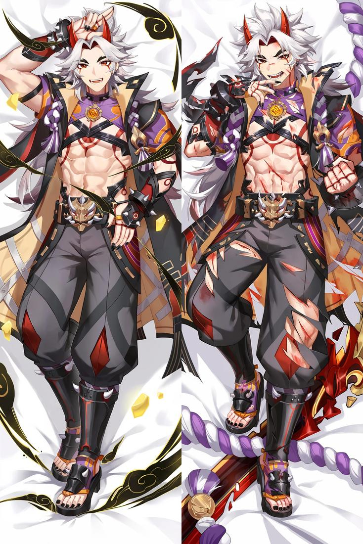 Genshin Impact Arataki Itto Anime Dakimakura Body Pillow Cover