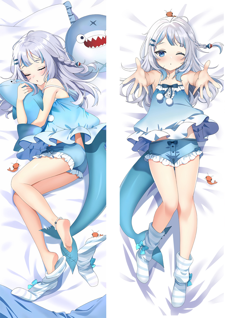 Virtual Youtuber Gawr Gura Anime Dakimakura Body Pillow Cover
