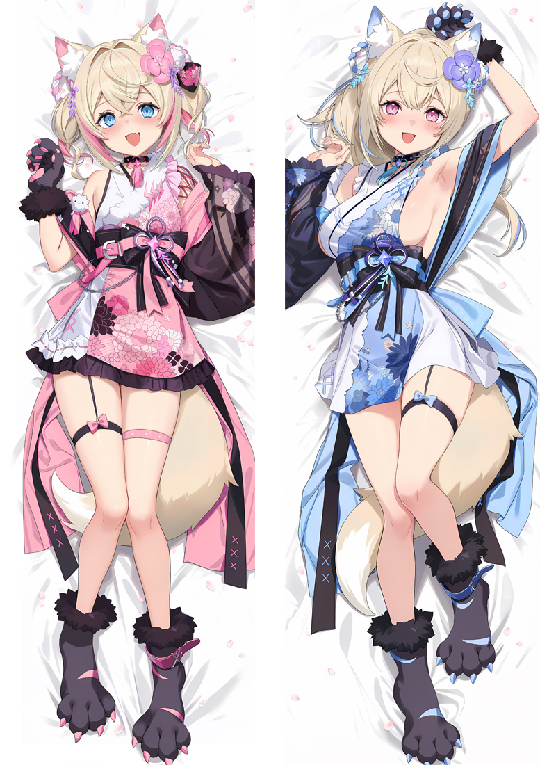 Virtual Youtuber Fuwawa Abyssgard & Mococo Abyssgard Anime Dakimakura Body Pillow Cover