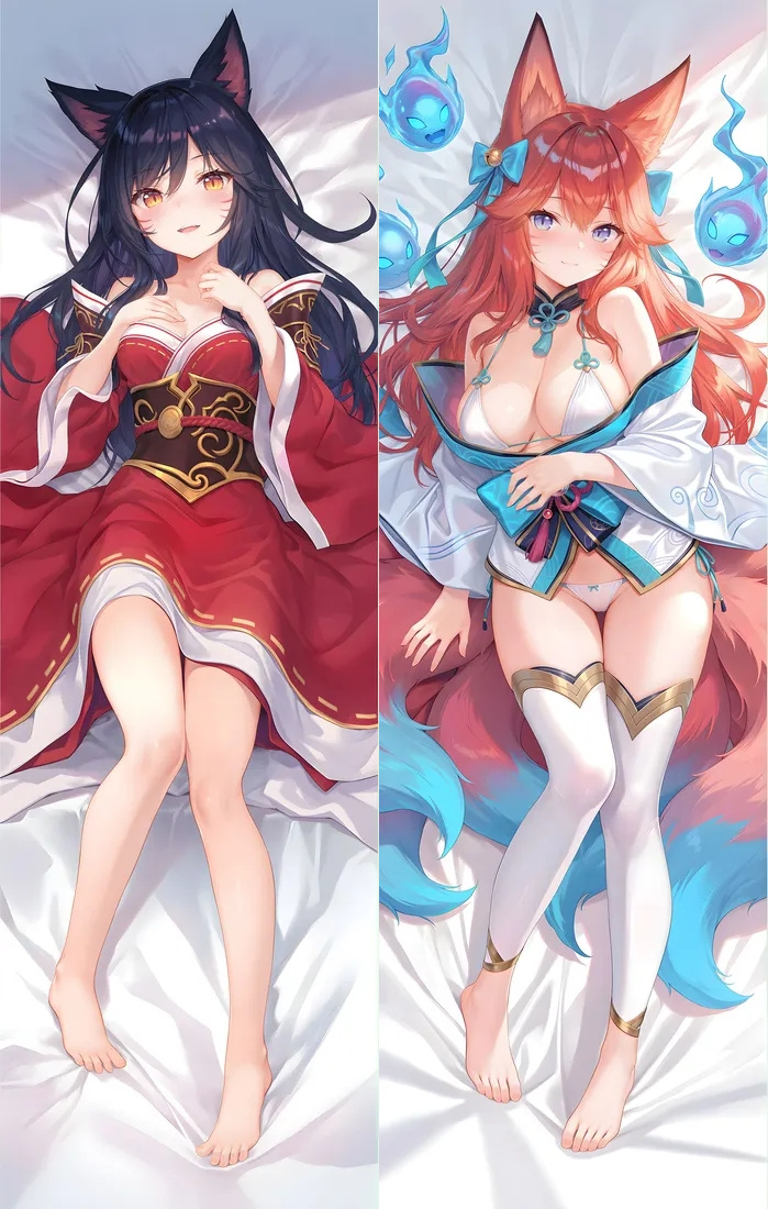 League of Legends Ahri Anime Dakimakura Body Pillow Cover
