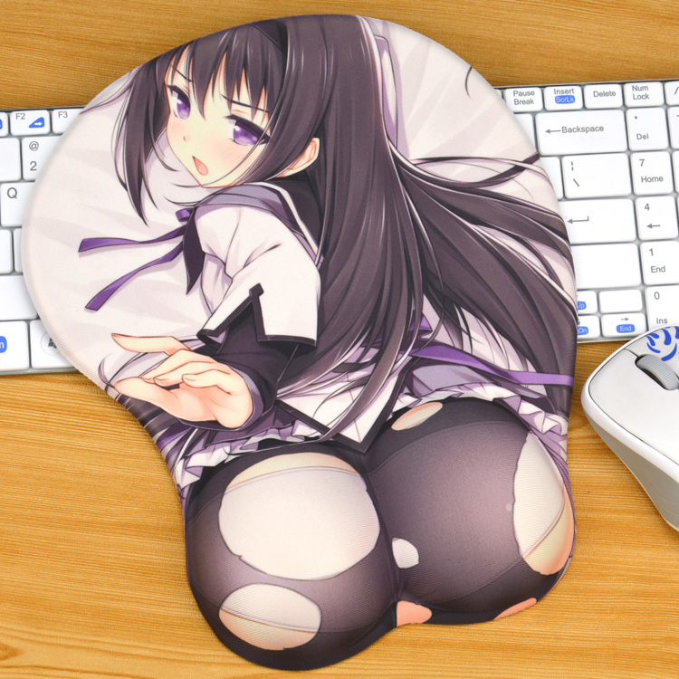 Puella Magi Madoka Magica Homura Akemi 3D Mousepad-Soft Breast 3D Silicon Mouse Pad Mat Wrist Rest
