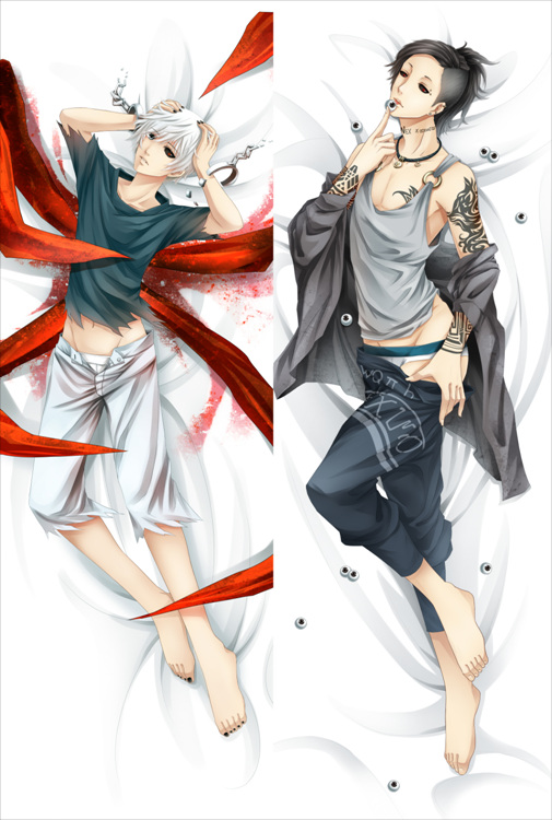 New Anime Tokyo Ghoul Kaneki Ken&Uta Dakimakura Bed Hugging Body Pillow Case