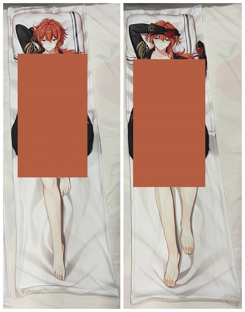 Genshin Impact Diluc Ragnvindr Anime Dakimakura Body Pillow Cover02