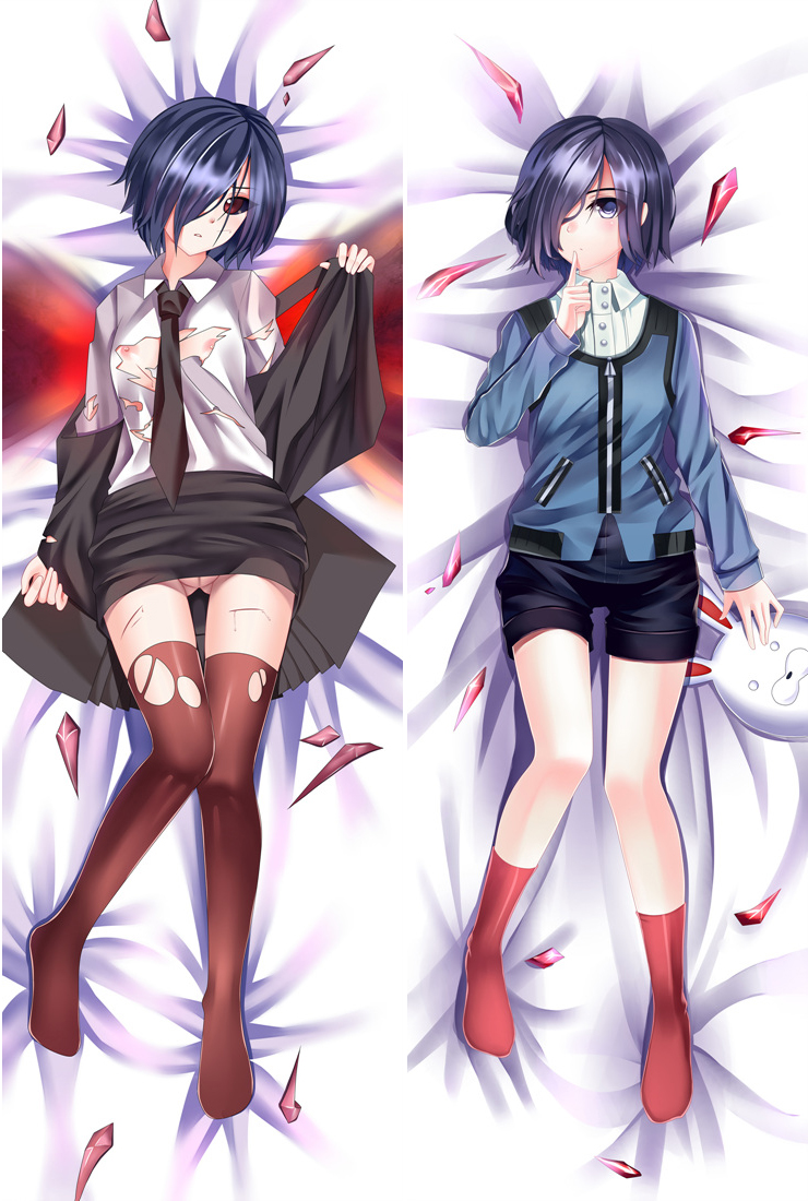 New Anime Tokyo Ghoul Kirishima Touka Dakimakura Bed Hugging Body Pillow Case Cover