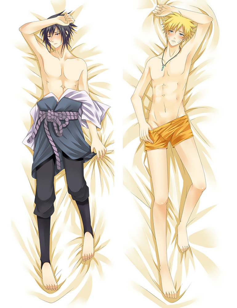 NARUTO Uzumaki Naruto Uchiha Sasuke With Double Sides Zipper as a boyfriend Anime Dakimakura Pillow Cover