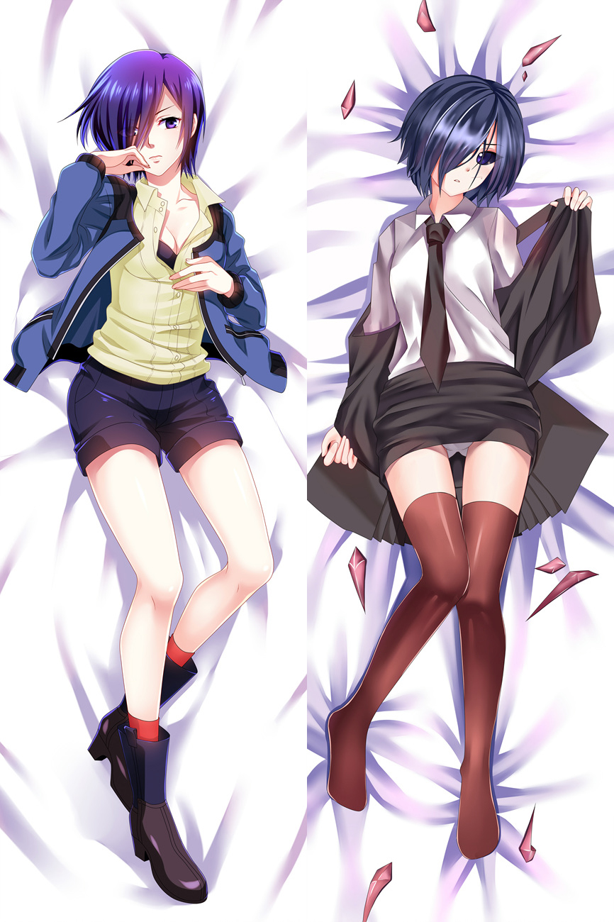 New Anime Tokyo Ghoul Kirishima Touka Dakimakura Bed Hugging Body Pillow Case Cover