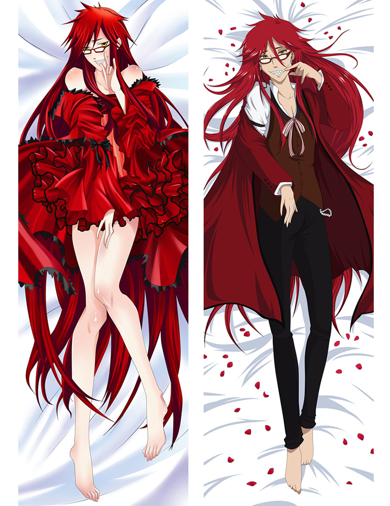 New Black Butler Kuroshitsuji Grell sutcliff Dakimakura Pillow Case Hugging Body