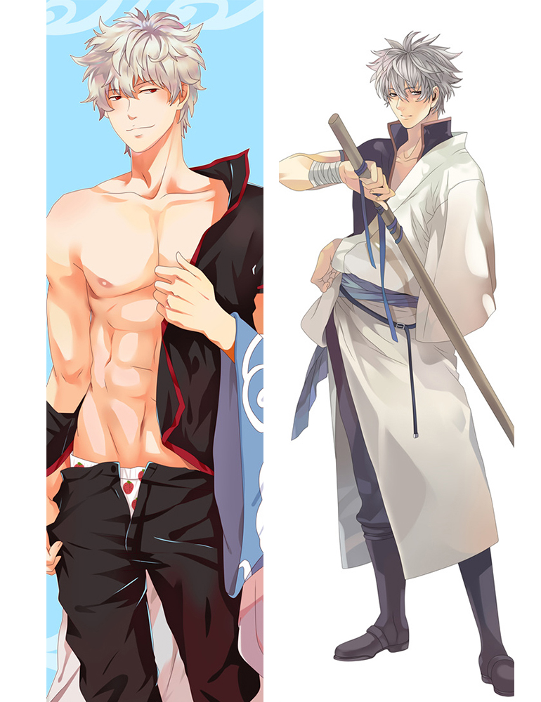 New Anime Gin Tama Sakata Gintoki BL Male Dakimakura Hug Body Pillow Case Cover