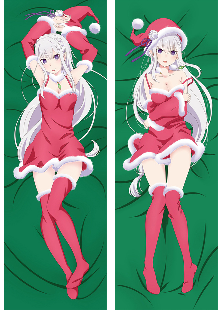 New Re:Zero Starting Life in Another World Emilia Pillow Case Cover Santa