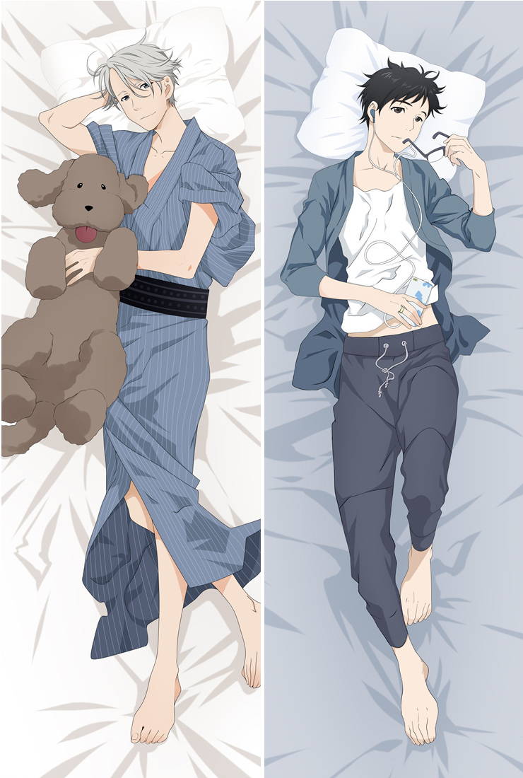 Anime Yuri on Ice Katsuki Victor BL Dakimakura Hugging Body Pillow Case