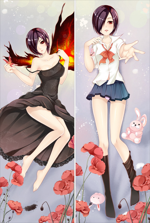 New Anime Tokyo Ghoul Kirishima Touka Dakimakura Bed Hugging Body Pillow Case Cover