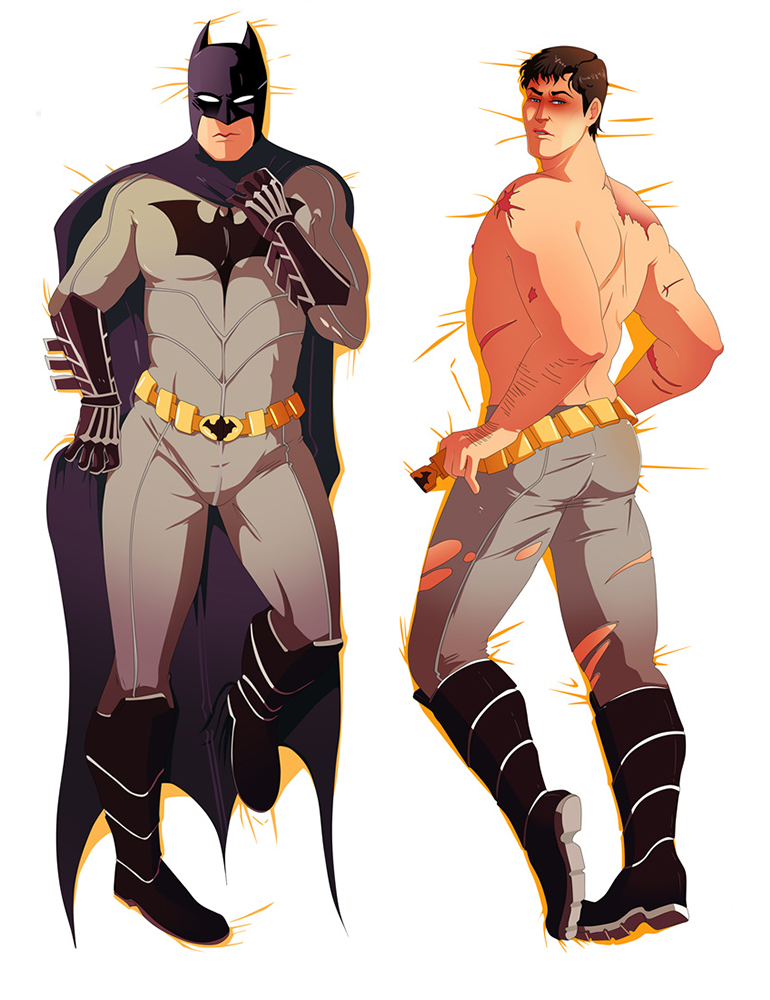 180*60CM Peach Skin DC Comics Batman Anime Dakimakura Pillow Cover