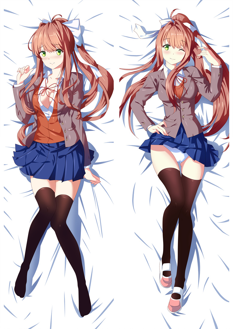 Doki Doki Literature Club! Monika Anime Dakimakura Body Pillow Case Cover