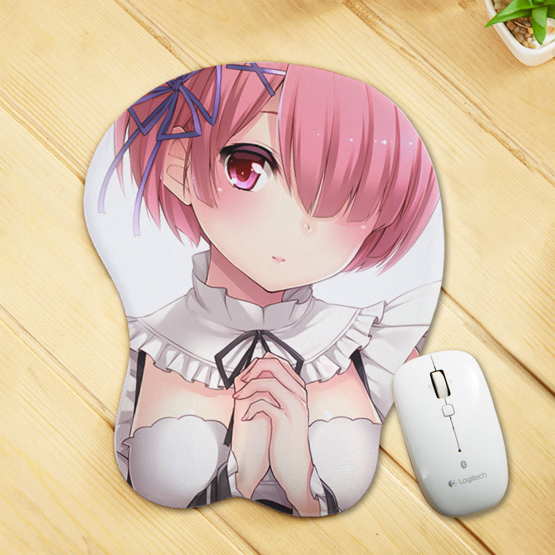 Re:Zero − Starting Life in Another World Ram 3D Mousepad-Soft Breast 3D Silicon Mouse Pad Mat Wrist Rest