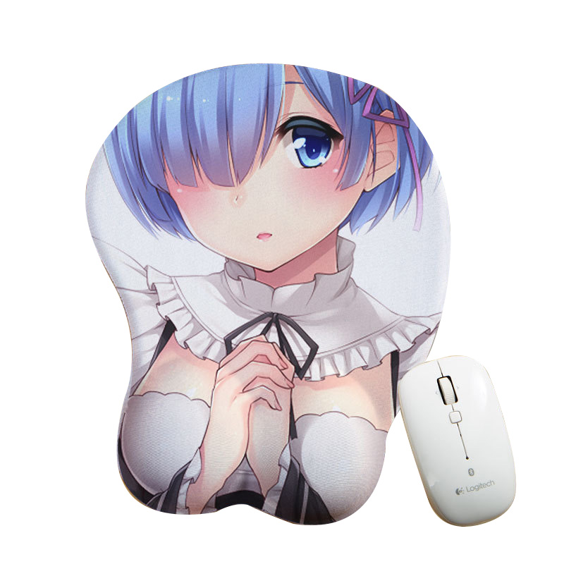 Re:Zero − Starting Life in Another World Rem 3D Mousepad-Soft Breast 3D Silicon Mouse Pad Mat Wrist Rest