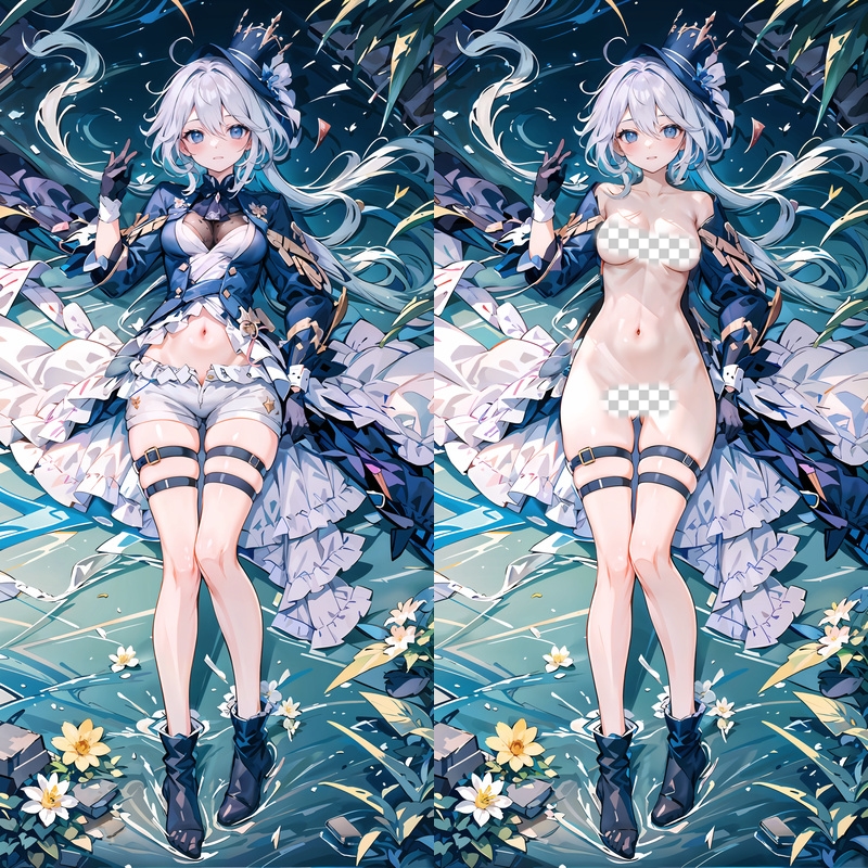 Genshin Impact Furina Anime Dakimakura Body Pillow Cover