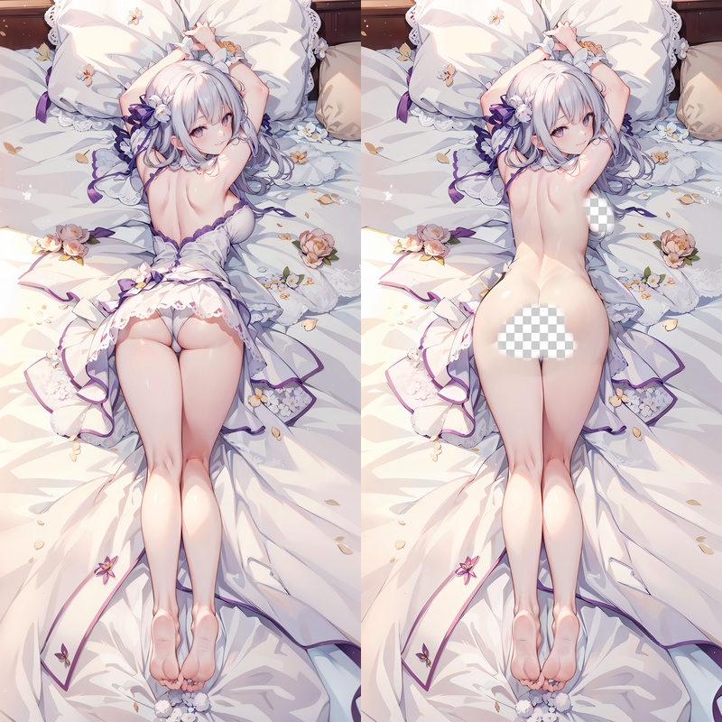 Re:Zero Emilia Anime Dakimakura Body Pillow Cover