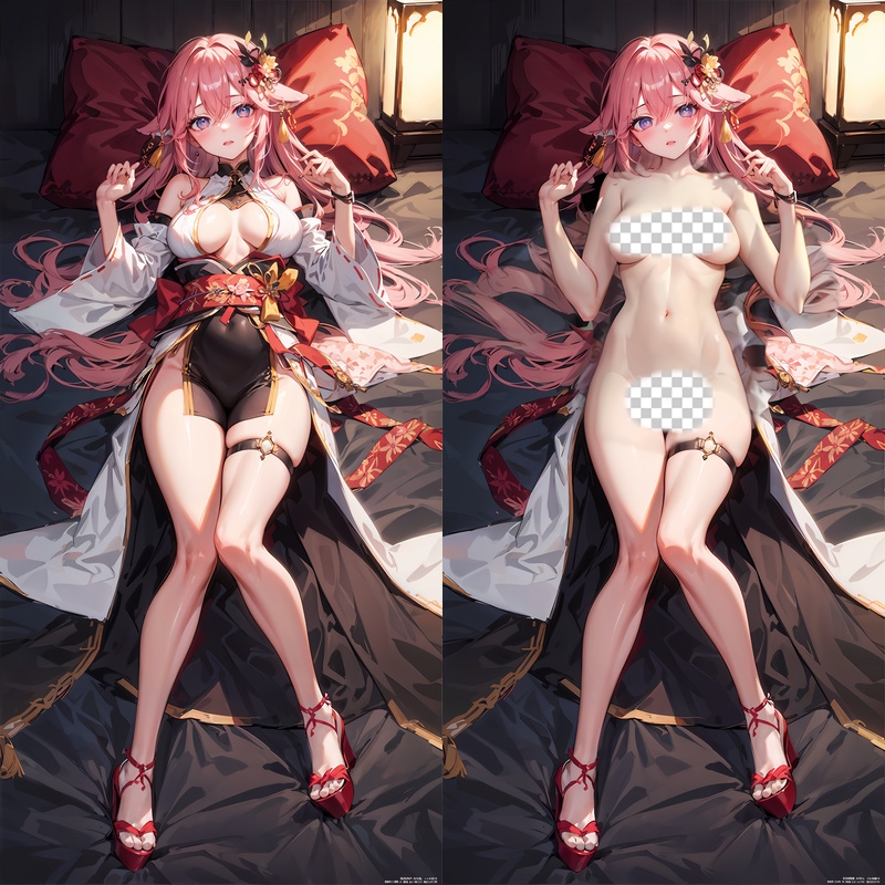 Genshin Impact Yae Miko Anime Dakimakura Body Pillow Cover