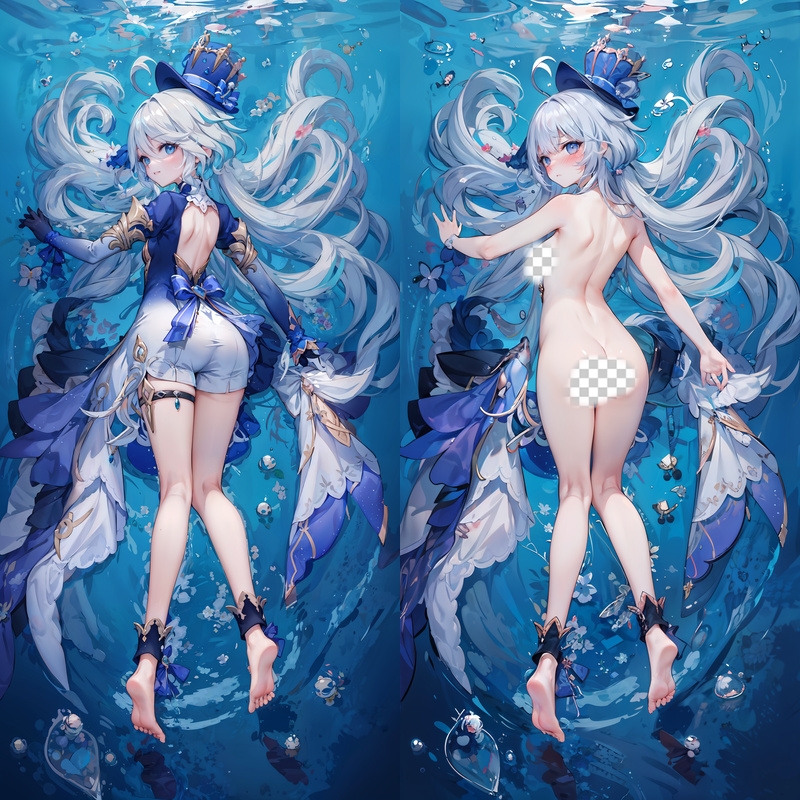 Genshin Impact Furina Anime Dakimakura Body Pillow Cover
