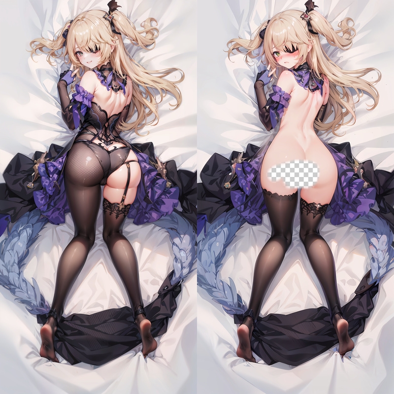 Genshin Impact Fischl Anime Dakimakura Body Pillow Cover