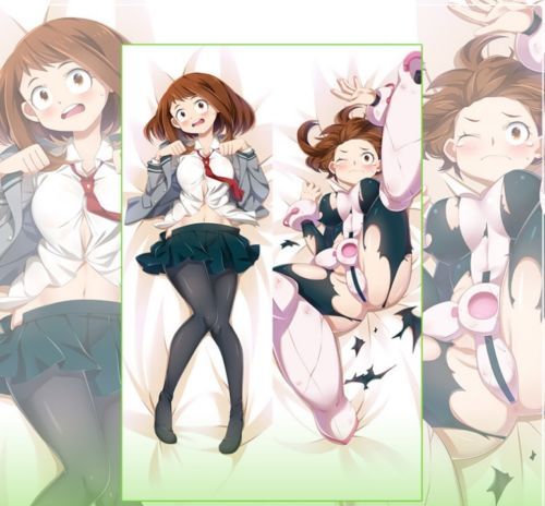 New Anime My Boku no Hero Academia Ochaco Uraraka Dakimakura Hugging Body Pillow Case