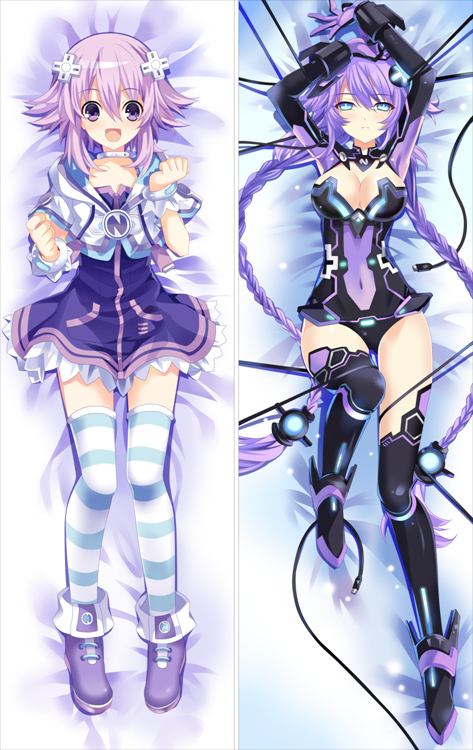 Hyperdimension Neptunia Neptune + Purple Heart Anime Dakimakura Body Pillow Cover