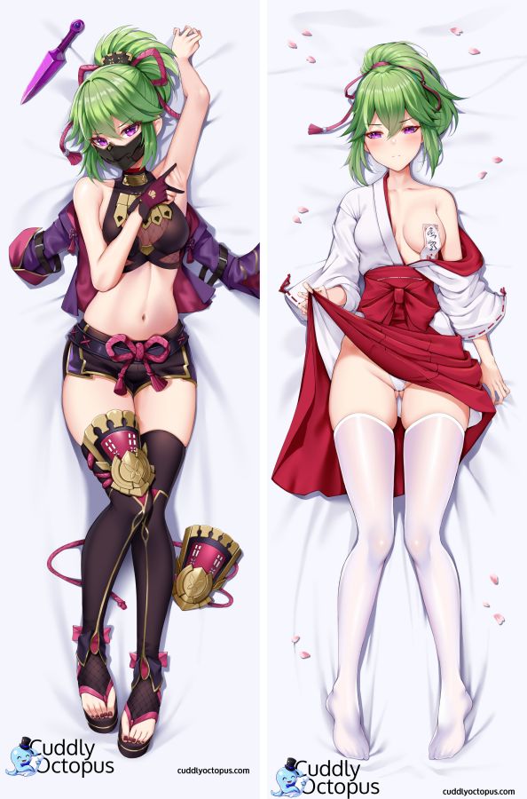 Genshin Impact Kuki Shinobu Anime Dakimakura Body Pillow Cover