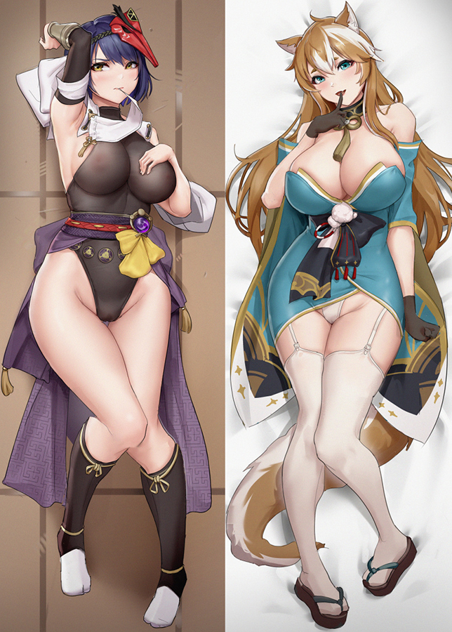 Genshin Impact Kujou Sara & Gorou Anime Dakimakura Body Pillow Cover