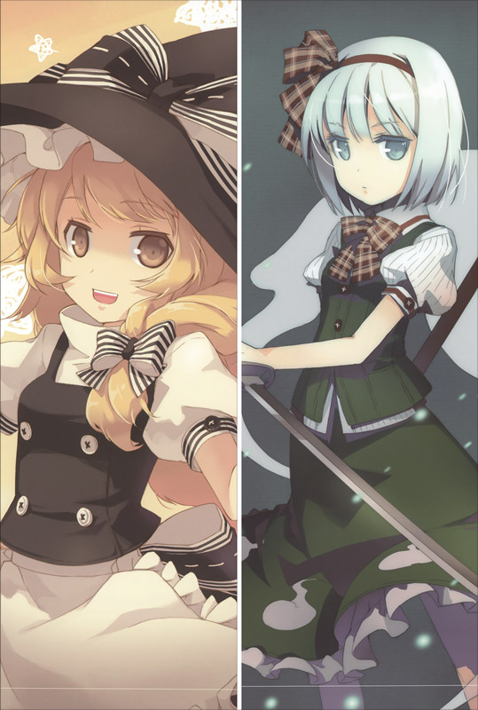 TouHou ProjectYoumu Konpaku & Kirisame Marisa Anime Dakimakura Waifu Pillow Case
