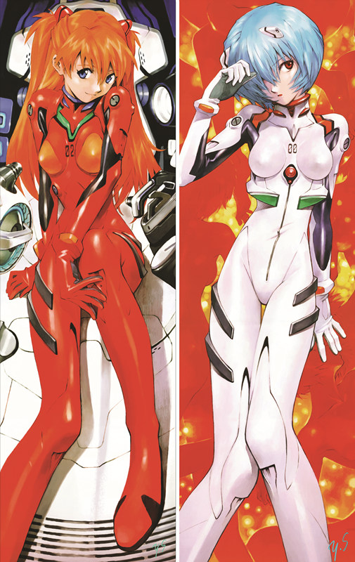 Neon Genesis Evangelion Rei Ayanami + Asuka Langley Soryu Anime Dakimakura Waifu Pillow Case
