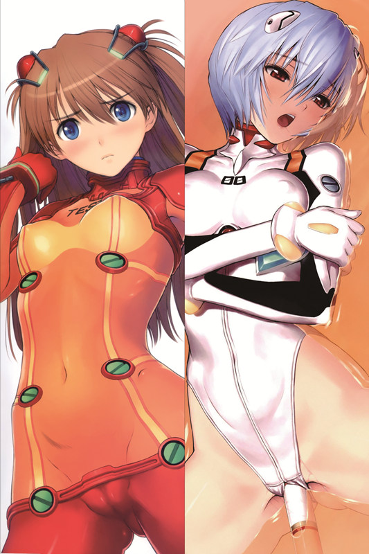 Neon Genesis Evangelion Rei Ayanami + Asuka Langley Soryu Anime Dakimakura Waifu Pillow Case