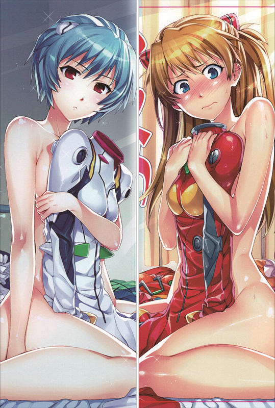 Neon Genesis Evangelion Rei Ayanami + Asuka Langley Soryu Anime Dakimakura Waifu Pillow Case