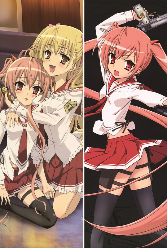 Aria the Scarlet Ammo Aria H. Kanzaki + Riko Mine Anime Dakimakura Waifu Pillow Case