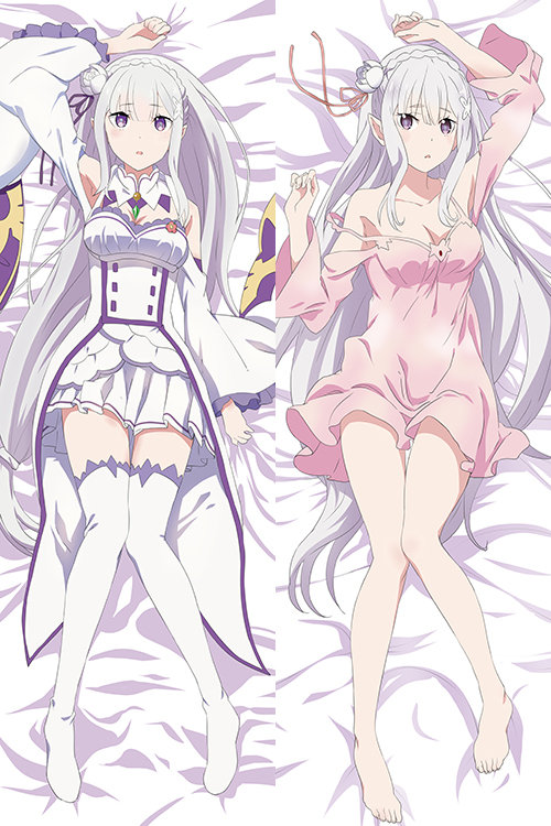 Re:Zero Emilia Anime Dakimakura Japanese Pillow Cover