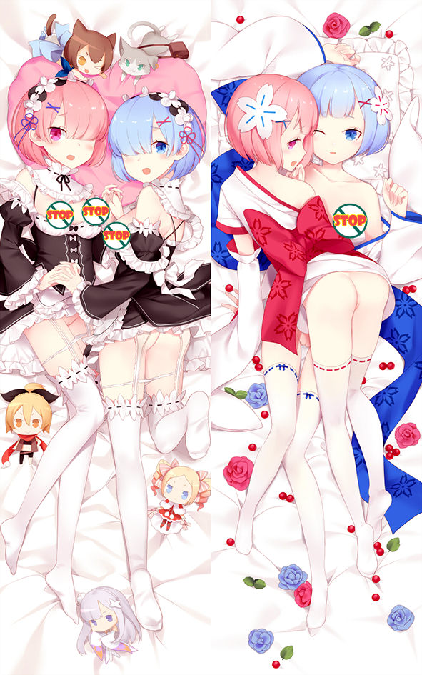Re:Zero -Starting Life in Another World Ram & Rem Anime Dakimakura Japanese Hugging Body Pillow Cover