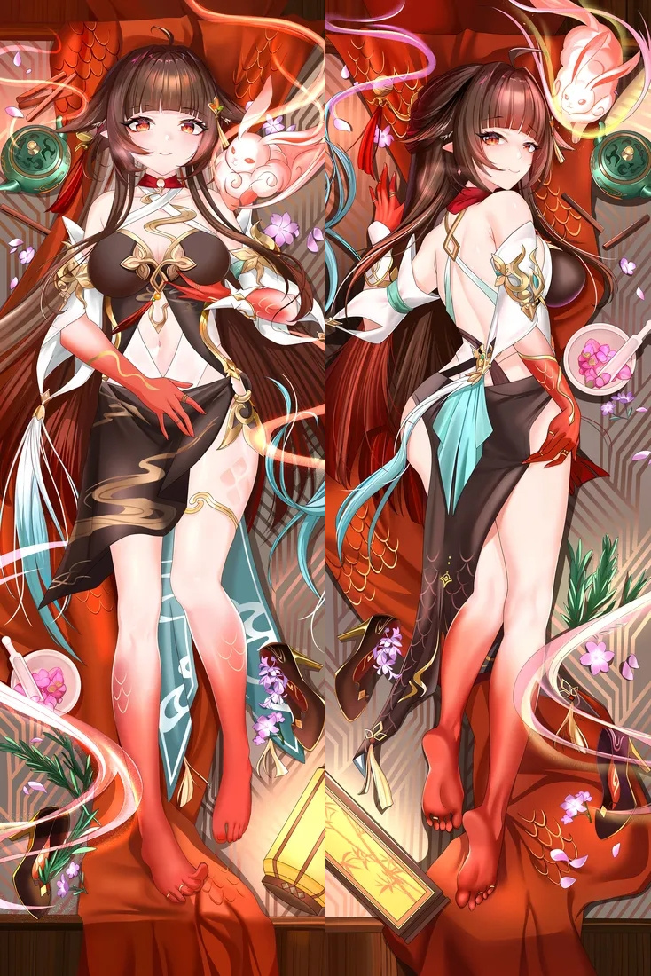 Honkai Star Rail Lingsha Fox Anime Dakimakura Body Pillow Cover