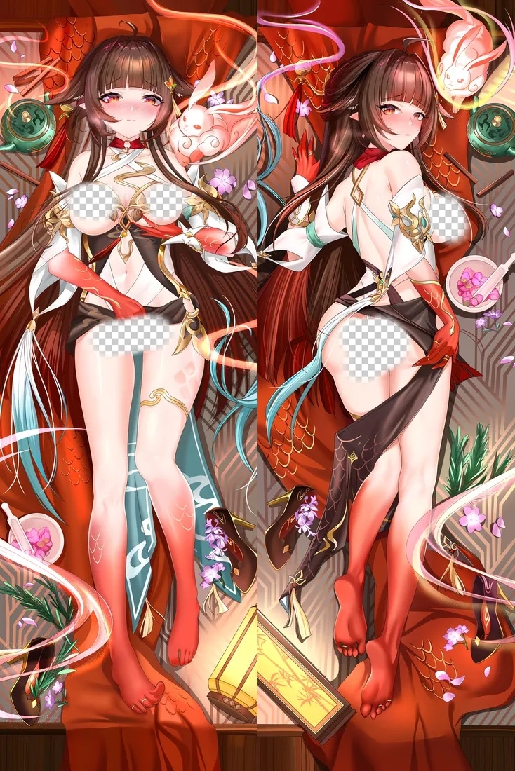 Honkai Star Rail Lingsha Fox Anime Dakimakura Body Pillow Cover