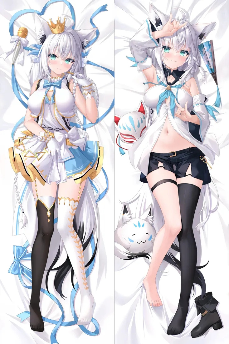 VTuber Shirakami Fubuki Anime Dakimakura Body Pillow Cover
