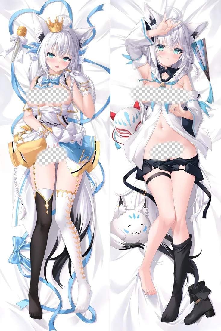 VTuber Shirakami Fubuki Anime Dakimakura Body Pillow Cover