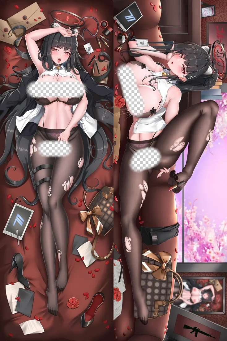 Blue Archive Tsukatsuki Rio Cat Ear Anime Dakimakura Body Pillow Cover