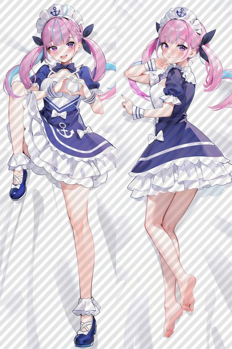 Virtual Youtuber Minato Aqua Anime Dakimakura Body Pillow Cover