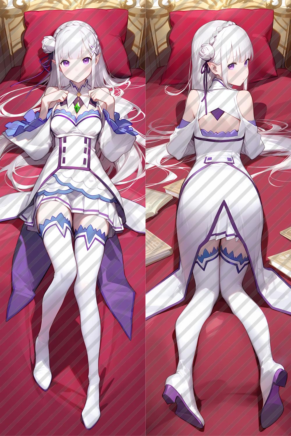 Re:Zero Emilia Anime Dakimakura Body Pillow Cover