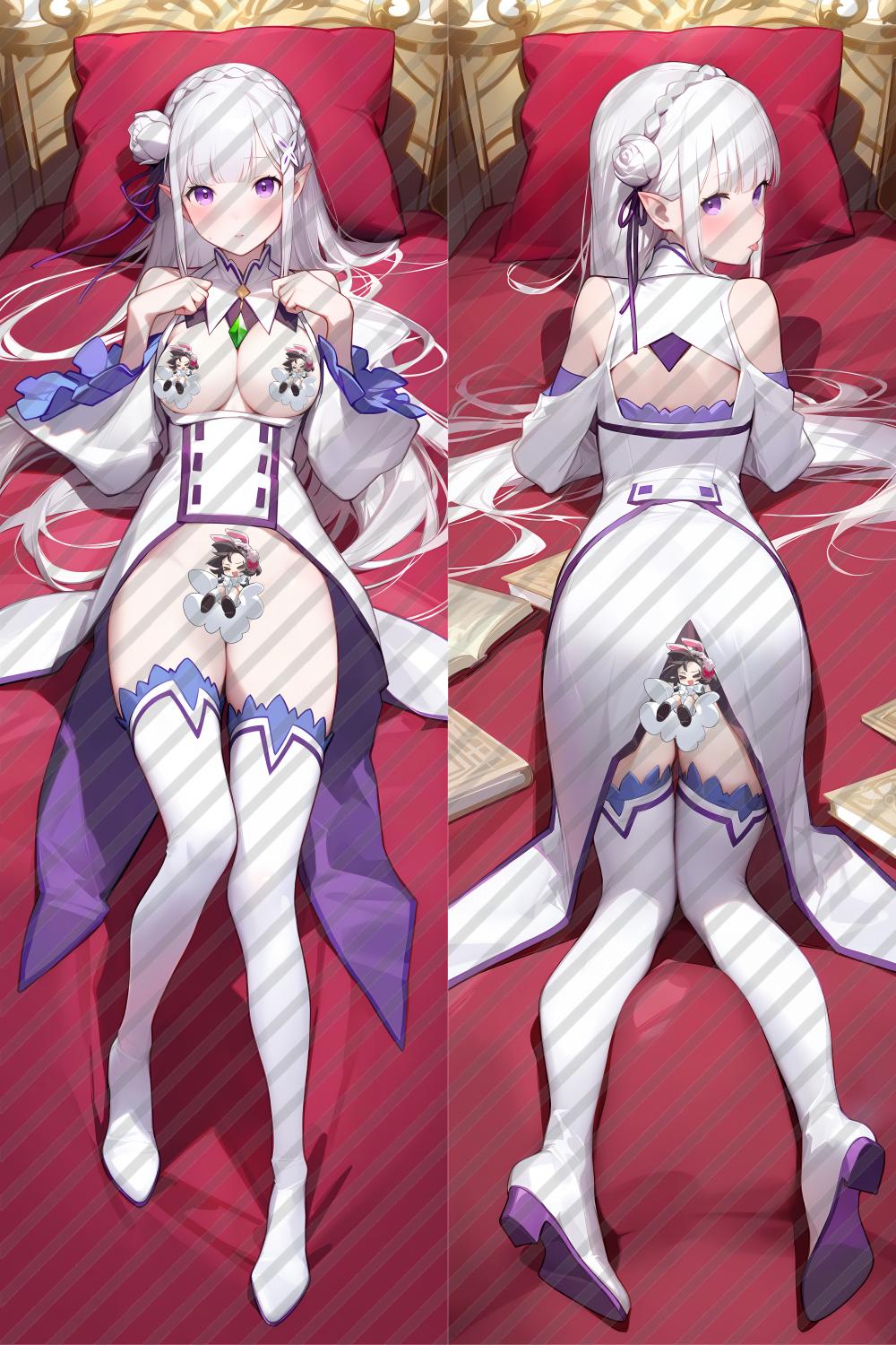 Re:Zero Emilia Anime Dakimakura Body Pillow Cover