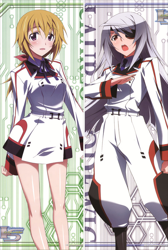 Infinite Stratos Charlotte Dunois + Laura Bodewig Anime Dakimakura Body Pillow Cover