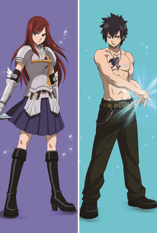 Fairy tail Erza Scarlet + Gray Fullbuster Anime Dakimakura Anime Dakimakura Body Pillow Case