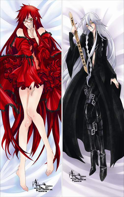 Black Butler Grell Sutcliff + Undertaker Anime Dakimakura Anime Dakimakura Body Pillow Case