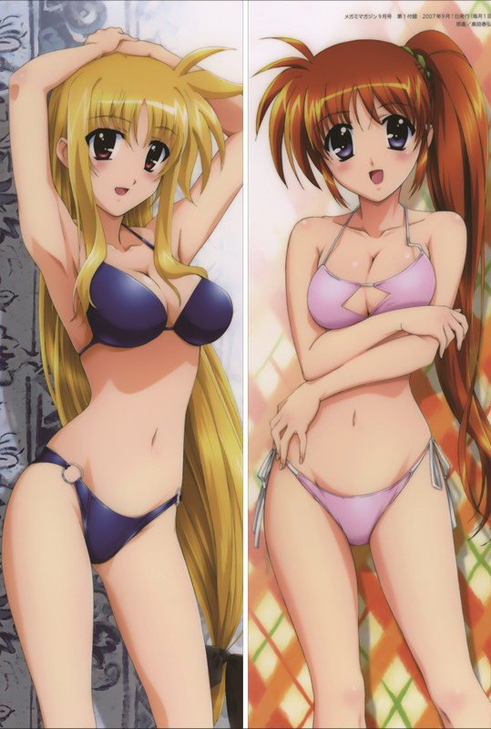 Magical Girl Lyrical Nanoha Fate Testarossa + Nanoha Takamachi Anime Dakimakura Pillow Cover
