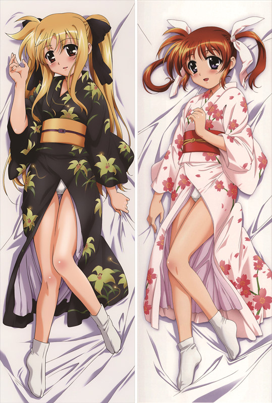 Magical Girl Lyrical Nanoha Fate Testarossa + Nanoha Takamachi Anime Dakimakura Pillow Cover