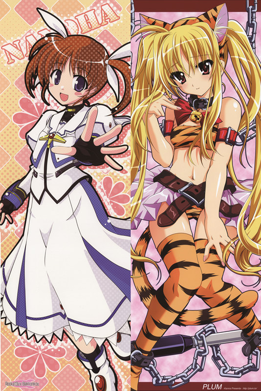 Magical Girl Lyrical Nanoha Fate Testarossa + Nanoha Takamachi Anime Dakimakura Pillow Cover