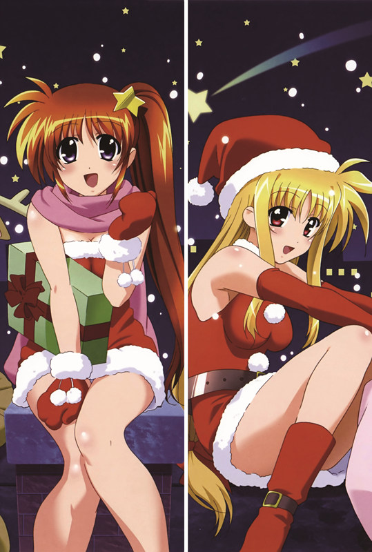 Magical Girl Lyrical Nanoha Fate Testarossa + Nanoha Takamachi Anime Dakimakura Pillow Cover